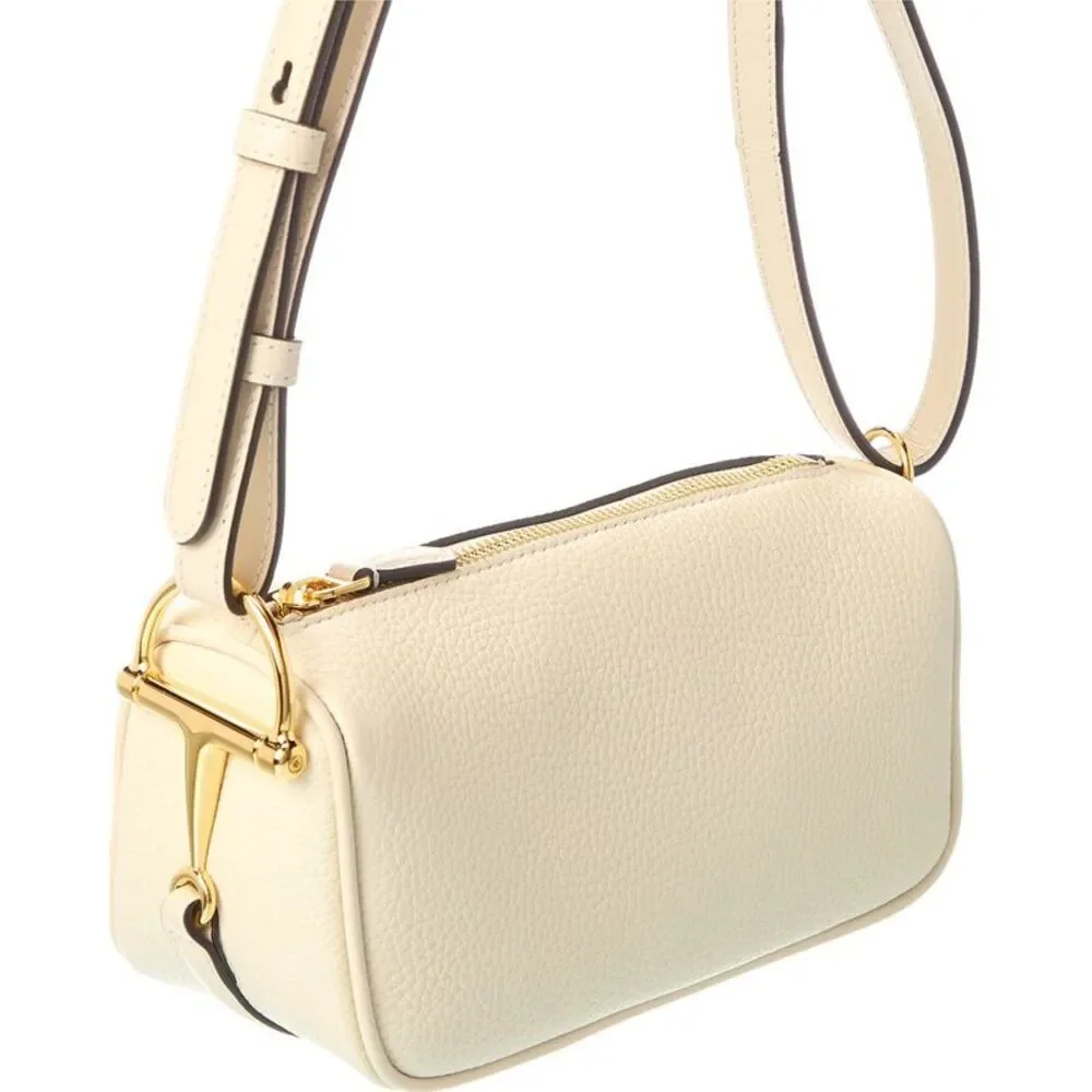 Gucci Half Horsebit Mini Leather Hobo Bag, Beige